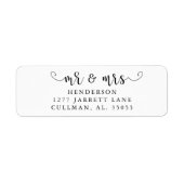 Mr & Mrs Return Address Label (Voorkant)