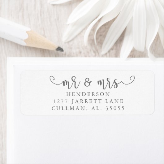 Mr & Mrs Return Address Label (Insitu)