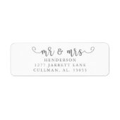 Mr & Mrs Return Address Label (Voorkant)
