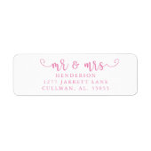 Mr & Mrs Return Address Label (Voorkant)