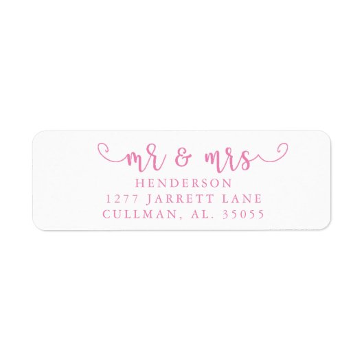 Mr & Mrs Return Address Label (Voorkant)