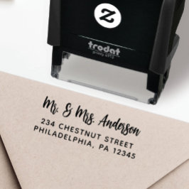 Mr & Mrs Return Address Wedding Self-Inking Stamp Zelfinktende Stempel