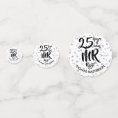 Mr. Mrs. Right Fun 25e Jubileum Silver Hearts Confetti (Voorkanten)