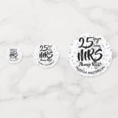Mr. Mrs. Right Fun 25e Jubileum Silver Hearts Confetti (Achterkanten)