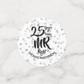 Mr. Mrs. Right Fun 25e Jubileum Silver Hearts Confetti (Kleine voorkant)
