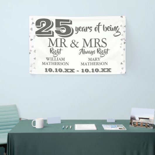 Mr. Mrs. Right Fun 25e Jubileum Silver Hearts Spandoek (Beurs)
