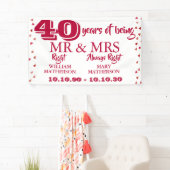Mr. Mrs. Right Fun 40e Jubileum Ruby Hearts Spandoek (Insitu)