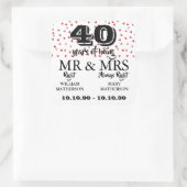 Mr. Mrs. Right Fun 40e Jubileum Ruby Hearts Vierkante Sticker (Tas)