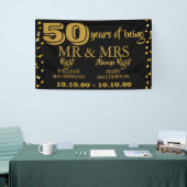 Mr. Mrs. Right Fun Golden 50e bruiloft Jubileum Spandoek (Beurs)