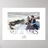 Mr & Mrs romantic love koppels bruiloft Poster (Voorkant)