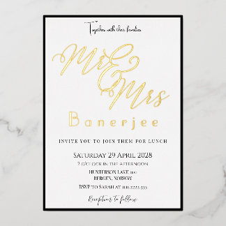 Mr. & Mrs. Royal Wedding Folie Invitation Folie Uitnodiging