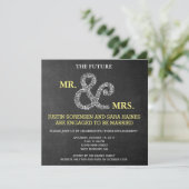 Mr & Mrs Rustic Chalkboard Verloving repetitie Kaart (Staand voorkant)