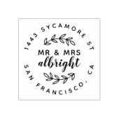 Mr & Mrs Rustic Getrouwd Paar Retouradres Rubberstempel (Afrduk)