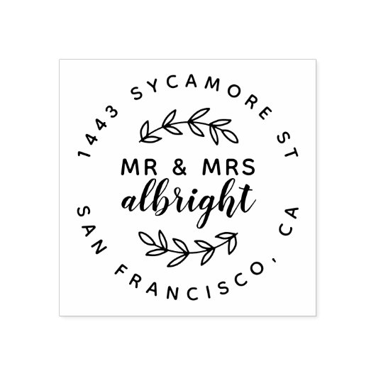 Mr & Mrs Rustic Getrouwd Paar Retouradres Rubberstempel (Afrduk)