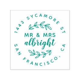 Mr & Mrs Rustic Getrouwd Paar Retouradres Zelfinktende Stempel