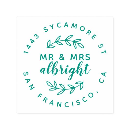 Mr & Mrs Rustic Getrouwd Paar Retouradres Zelfinktende Stempel (Design)