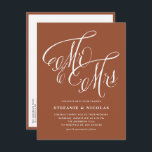 Mr & Mrs Rustic Script Terracotta QR Code Wedding Uitnodiging Briefkaart<br><div class="desc">Dit aanpasbare terracotta briefkaart brengt een perfecte mix van rustieke elegantie en modern gemak. Met "Meneer en mevrouw" in prachtige rustieke kalligrafie. Personaliseer door namen, datum, tijd, locatie en andere details toe te voegen. Dit kalligrafie bruiloft uitnodiging briefkaart stelt uw gasten in staat om gemakkelijk toegang te krijgen tot event...</div>