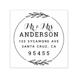 Mr & Mrs | Rustiek getrouwd paar retour adres Zelfinktende Stempel
