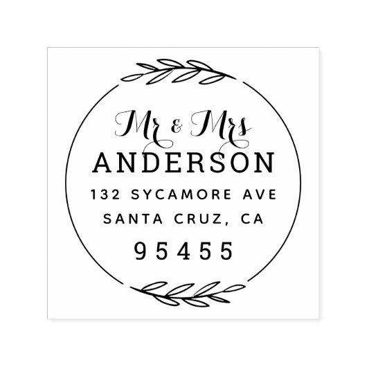 Mr & Mrs | Rustiek getrouwd paar retour adres Zelfinktende Stempel (Design)