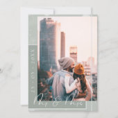 Mr & Mrs Sage Green White Script Foto Save The Date (Voorkant)