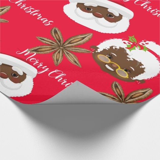 Mr & Mrs Santa Claus Gift Wrap Cadeaupapier (Hoek)