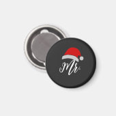 Mr & Mrs Santa Hat Design Magnet, Mr en Mrs. Magneet (Voorkant / Achterkant)