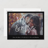 Mr & Mrs Save the Date Briefkaart (Voorkant / Achterkant)