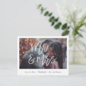 Mr & Mrs Save the Date Briefkaart (Staand voorkant)