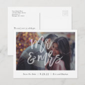 Mr & Mrs Save the Date Briefkaart (Voorkant / Achterkant)