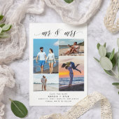 Mr Mrs Script Four Photo Wedding Save the Date