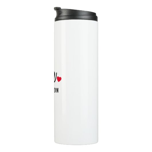 Mr & Mrs Script gepersonaliseerde naam Monogram ha Thermosbeker (Geroteerd rechts)