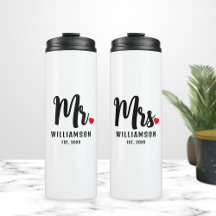 Mr & Mrs Script gepersonaliseerde naam Monogram ha