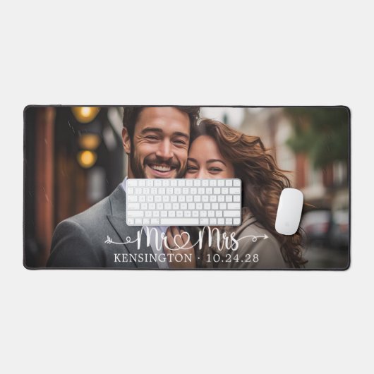 Mr. Mrs Script Hartpijlen Pas getrouwd Bureaumat (Keyboard & Muis)