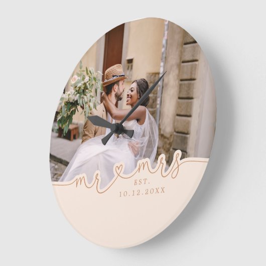 Mr Mrs Script Heart Photo Wedding Grote Klok (Hoek)