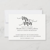 Mr. & Mrs Script | Moderne huwelijksuitnodigingen Kaart (Voorkant)