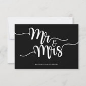 Mr. & Mrs Script | Moderne huwelijksuitnodigingen Kaart (Achterkant)