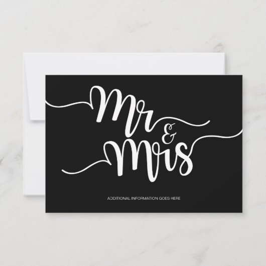 Mr. & Mrs Script | Moderne huwelijksuitnodigingen Kaart (Achterkant)