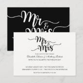 Mr. & Mrs Script | Moderne huwelijksuitnodigingen Kaart (Voorkant / Achterkant)