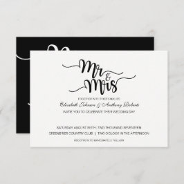 Mr. & Mrs Script | Moderne huwelijksuitnodigingen Kaart