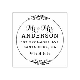 Mr & Mrs Script | Terugkeeradres echtpaar Rubberstempel