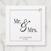 Mr & Mrs Scripty Black & White Bedankjes Labels (Achterkant)