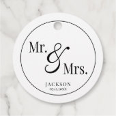 Mr & Mrs Scripty Black & White Bedankjes Labels (Achterkant)
