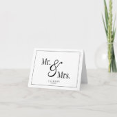 Mr & Mrs Scripty Black & White Bedankkaart (Voorkant)