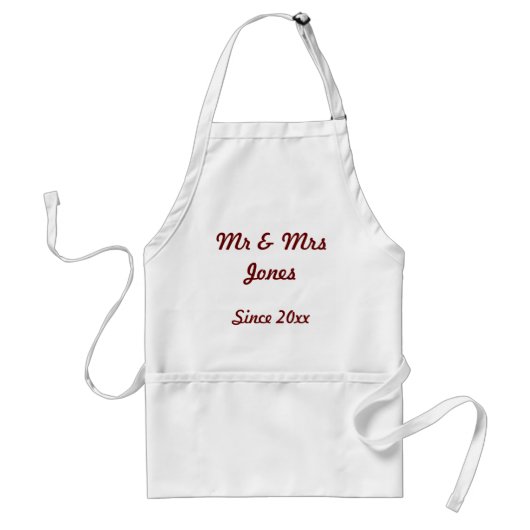 "Mr & Mrs. Sedert 20xx" Apron Standaard Schort (Voorkant)