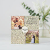 Mr & Mrs Shimmer Glitter Kijk Kerstmis Foto Feestdagenkaart (Staand voorkant)