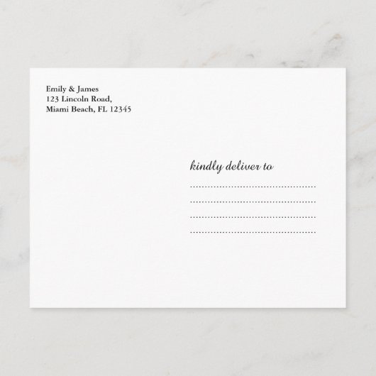 Mr&Mrs Simple Elegant Typografie Save the Date Aankondigingskaart (Achterkant)