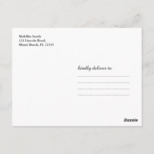 Mr&Mrs Simple Elegant Typography Wedding Dank u Briefkaart (Achterkant)