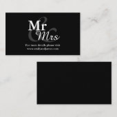 Mr&Mrs Simple Elegant Typography Wedding Details Informatiekaartje (Voorkant / Achterkant)