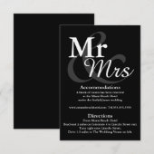 Mr&Mrs Simple Elegant Typography Wedding Details Kaart (Voorkant / Achterkant)