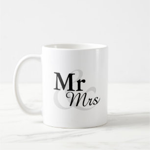 Mr&Mrs Simple Elegant Typography Wedding Favor Koffiemok